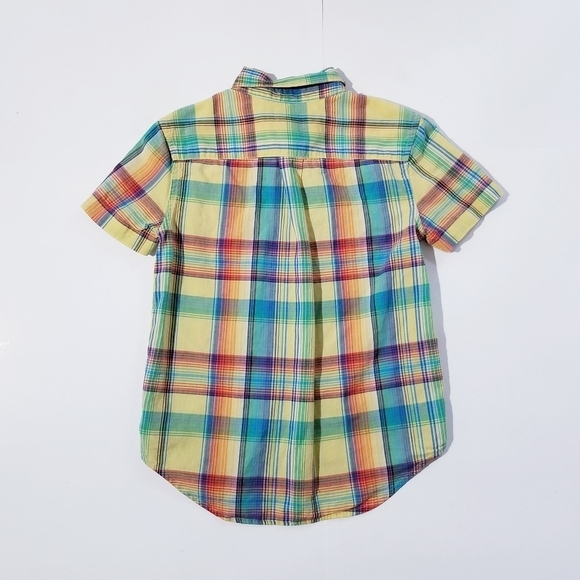 RALPH LAUREN Boys Multicolor Madras Plaid Button down Shirt size 7 - Picture 2 of 9